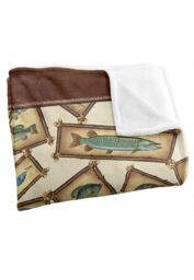 JQ Licensing Lodge Fishing Silky Touch Super Soft Throw Blanket 152 X 127 cm in White - thumbnail 3