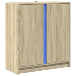 Berkfield Home Sideboard with LED Sonoma Oak 77x34x85 cm Engineered Wood in Brown - Size: 77 x 34 x 85 cm - thumbnail 3