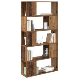 Berkfield Home Storage Unit Old Wood Solid wood 80 x 24 x 155 cm in Brown - thumbnail 3