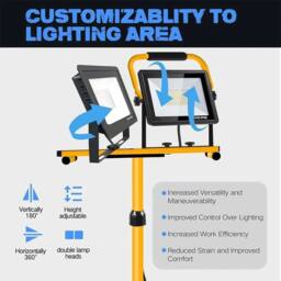 FLAVORA 2x50W Waterproof LED Work Light Portable in Yellow - thumbnail 5