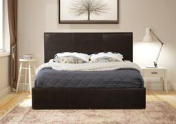 Modernique Ottoman Double Storage Bed Faux Leather with Gas Lift Up Base in Black - Size: Small Double - thumbnail 4