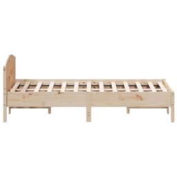 Berkfield Home Beautiful Bed Frame without Mattress 140x200 cm Solid Wood Pine in Light Tan - thumbnail 5