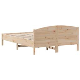 Berkfield Home Beautiful Bed Frame without Mattress 140x200 cm Solid Wood Pine in Light Tan - thumbnail 6