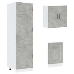 Berkfield Home 8 Piece Kitchen Cabinet Set Kalmar Concrete Grey Engineered Wood - thumbnail 5