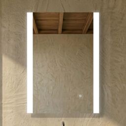 Balterley Rectangular LED Touch Sensor Mirror with Demister, 700x500mm - Chrome in Silver - thumbnail 8