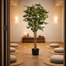 Leaf Artificial Ficus Tree With 1134 Leaves 180cm Fire Retardant Deluxe Retusa in Green - thumbnail 2