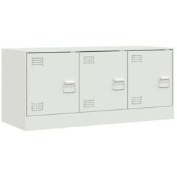 Berkfield Home TV Cabinet White 99x39x44 cm Steel - Size: 99 x 39 x 44 cm - thumbnail 2