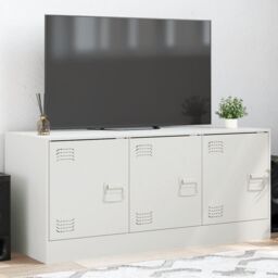 Berkfield Home TV Cabinet White 99x39x44 cm Steel - Size: 99 x 39 x 44 cm