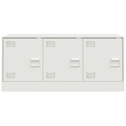 Berkfield Home TV Cabinet White 99x39x44 cm Steel - Size: 99 x 39 x 44 cm - thumbnail 6