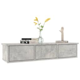 Berkfield Home Wall-mounted Drawer Shelf Concrete Grey 88x26x18.5 cm Engineered Wood - thumbnail 3