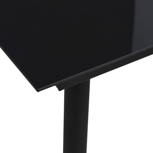Berkfield Home Modern Garden Dining Table Black 80x80x74 cm Steel & Glass - Size: 80 x 80 x 74 cm - image 1