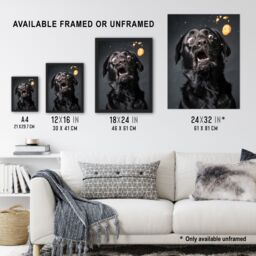 "Artery8 Wall Art Print Funny Black Labrador Dog Lover Treat Catch Photo Poster - Size: W18"" x H24""" - thumbnail 3