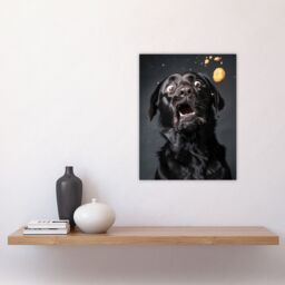 "Artery8 Wall Art Print Funny Black Labrador Dog Lover Treat Catch Photo Poster - Size: W18"" x H24""" - thumbnail 4