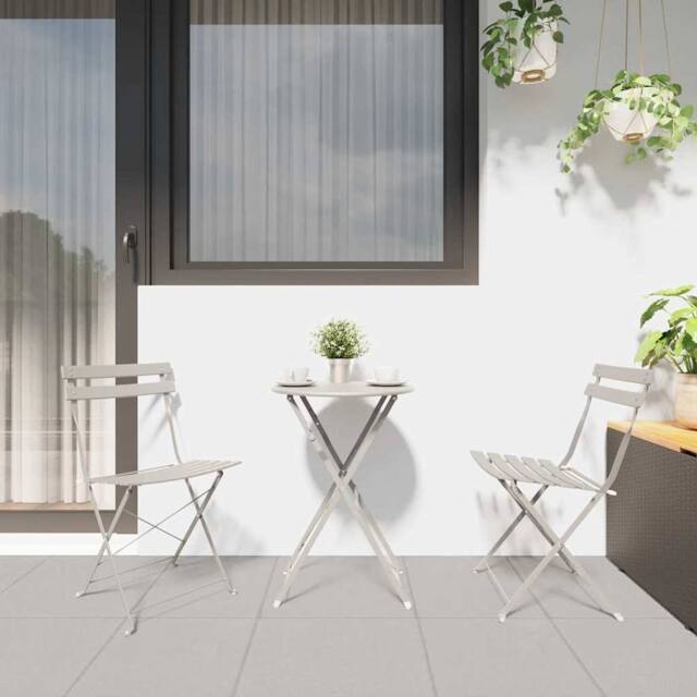 Berkfield Home Modern Folding Garden Chairs 2 Pack Beige Steel - image 1