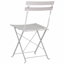 Berkfield Home Modern Folding Garden Chairs 2 Pack Beige Steel - thumbnail 7