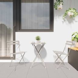 Berkfield Home Modern Folding Garden Chairs 2 Pack Beige Steel - thumbnail 1