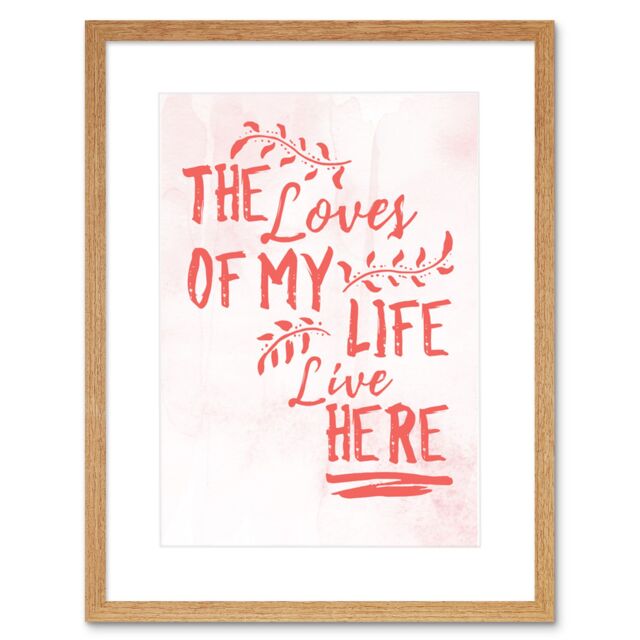 "Artery8 Wall Art Print Family Loves of My Life Red Framed in Beige - Size: W7"" x H9""" - image 1