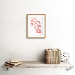 "Artery8 Wall Art Print Family Loves of My Life Red Framed in Beige - Size: W7"" x H9""" - thumbnail 2