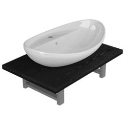 Berkfield Home Two Piece Bathroom Furniture Set Ceramic Black - thumbnail 2
