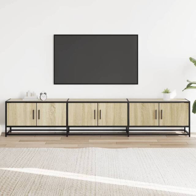 Berkfield Home TV Cabinet Sonoma Oak 210x35x41 cm Engineered Wood in Brown - Size: 210 x 35 x 41 cm - image 1