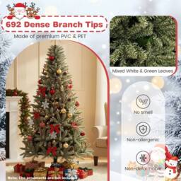 Costway 180 CM Glow-in-the-dark Artificial Christmas Tree Hinged Xmas Tree in Green - thumbnail 8