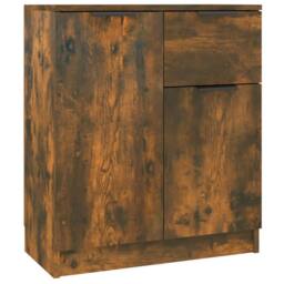 Berkfield Home Sideboards 2 pcs Smoked Oak 60x30x70 cm Engineered Wood in Brown - Size: 60 x 30 x 70 cm - thumbnail 6