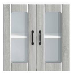 Berkfield Home Kitchen Wall Cabinet with Glass Door Lucca Grey Sonoma Engineered Wood - thumbnail 6