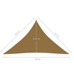 Berkfield Home Sunshade Sail 160 g/m ² Taupe 3.5x3.5x4.9 m HDPE in Beige - thumbnail 6