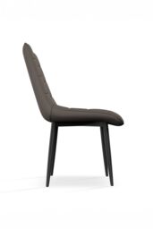 More4Homes Set of 2 Nova Modern Faux Leather Dining Chair Padded Seat Metal Legs Kitchen in Grey - thumbnail 4