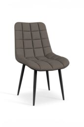 More4Homes Set of 2 Nova Modern Faux Leather Dining Chair Padded Seat Metal Legs Kitchen in Grey - thumbnail 2