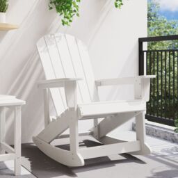 Berkfield Home Adirondack Rocking Chair White 73.5x92x90 cm HDPE - thumbnail 3
