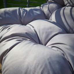 Home Source Egg Chair Rattan Grey Waterproof Cushion Outdoor Home Seat in Dark Grey - thumbnail 7