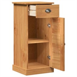 "Berkfield Home Bathroom Cabinet ""VIGO"" with Drawer 37x34x80 cm Solid Wood Pine in Brown - Size: 37 x 34 x 80 cm" - thumbnail 5
