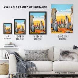 Artery8 Callanish Standing Stones Vibrant Artwork Ancient Stone Circle Isle Of Lewis Scotland Extra Large XL Unframed Wall Art Poster Print - thumbnail 3