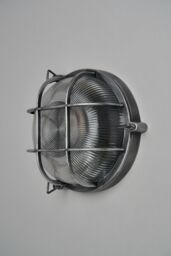 BHS Lighting Mika Caged Round Outdoor Wall Light in Silver - thumbnail 2
