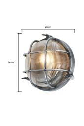 BHS Lighting Mika Caged Round Outdoor Wall Light in Silver - thumbnail 5