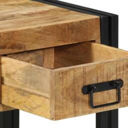 Berkfield Home Beautiful Bedside Cabinet 40x40x50 cm Solid Rough Wood Mango in Brown - Size: 40 x 40 x 50 cm - thumbnail 7