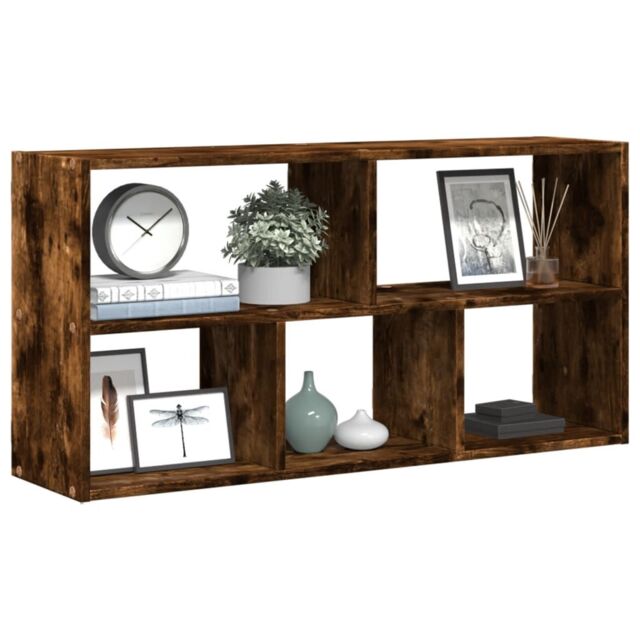 Berkfield Home Wall Shelf Smoked Oak 100x25x50 cm Engineered Wood in Brown - Size: 100 x 25 x 50 cm - image 1