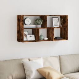 Berkfield Home Wall Shelf Smoked Oak 100x25x50 cm Engineered Wood in Brown - Size: 100 x 25 x 50 cm - thumbnail 3