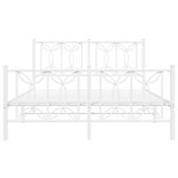 Berkfield Home Metal Bed Frame without Mattress with Footboard White 140x200cm - Size: 140x200 cm - thumbnail 4