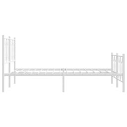 Berkfield Home Metal Bed Frame without Mattress with Footboard White 140x200cm - Size: 140x200 cm - thumbnail 5