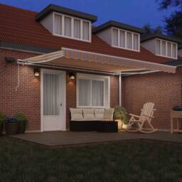 Berkfield Home Manual Retractable Awning with LED Multicolour Stripe 450x300 cm