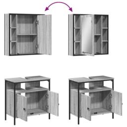 Berkfield Home 2 Piece Bathroom Furniture Set Grey Sonoma Engineered Wood - thumbnail 9