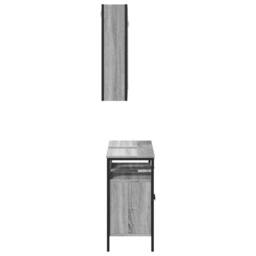 Berkfield Home 2 Piece Bathroom Furniture Set Grey Sonoma Engineered Wood - thumbnail 7