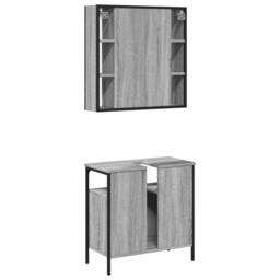 Berkfield Home 2 Piece Bathroom Furniture Set Grey Sonoma Engineered Wood - thumbnail 8