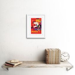 "Artery8 Wall Art Print NASA Space Travel Advert Mars Artwork Framed 9X7 Inch in White - Size: W7"" x H9""" - thumbnail 2