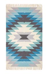 Homescapes Helsinki Handwoven Geometric Pattern Kilim Wool Rug - Size: 160 cm x 230 cm - thumbnail 2