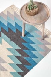 Homescapes Helsinki Handwoven Geometric Pattern Kilim Wool Rug - Size: 160 cm x 230 cm - thumbnail 1
