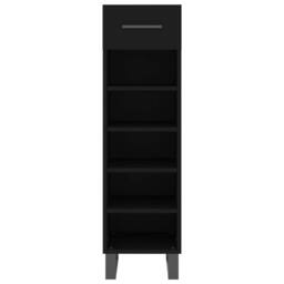 Berkfield Home Shoe Cabinet Black 30x35x105 cm Engineered Wood - Size: 30 x 35 x 105 cm - thumbnail 6