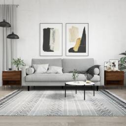 Berkfield Home Modern Coffee Tables 2 pcs Brown Oak 50x46x50 cm Engineered Wood - Size: 50 x 46 x 50 cm - thumbnail 2